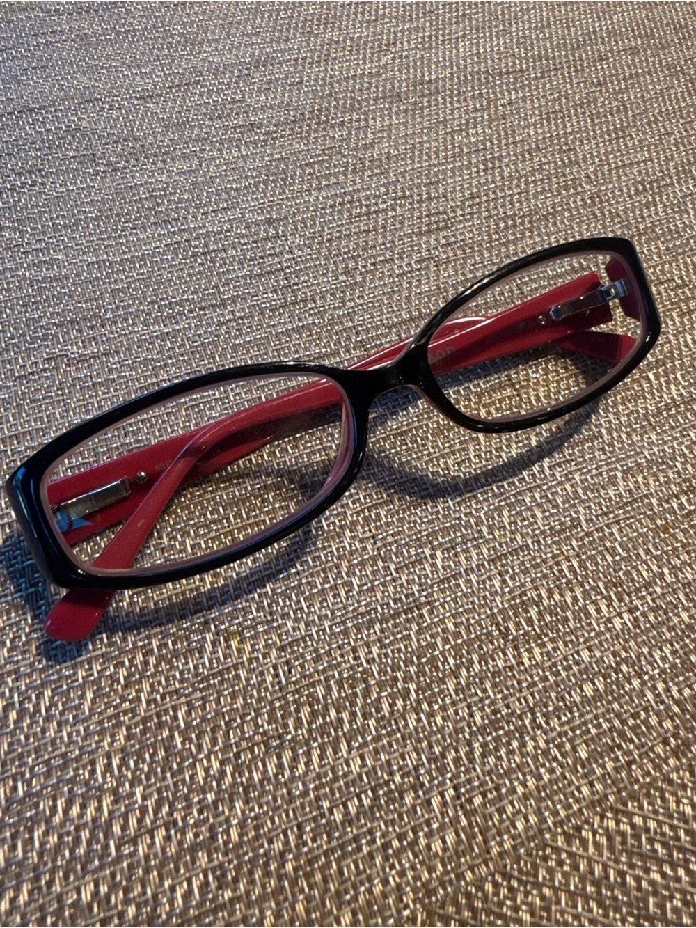 Izod Women's Black Front Glasses with Red Temples